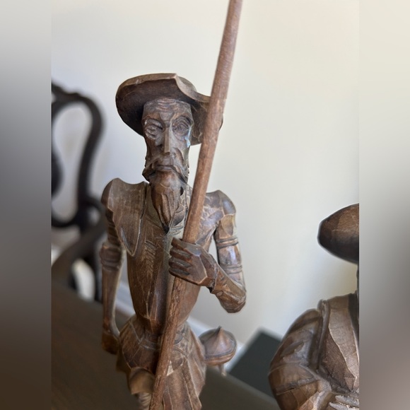 Vintage Hand Carved Carved Wood Figures Of Don Quixote & Sancho Man Of La Mancha - Picture 7 of 14